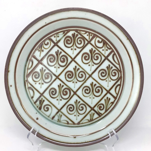 Dansk Fleur De Lis Brown Dinner Plate 10.25” - Picture 1 of 5